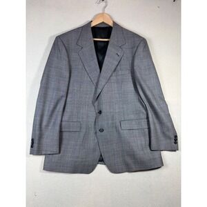 Botany 500 Couture Mens Gray Glen Plaid Blazer Sport Coat 43R Made in USA